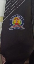 12 CHAINWALI BLACK TIE WITH WHITE STRIPS(SSV SCHOOL) 