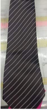 54 LONG TIE BLACK TIE WITH WHITE STRIPS 
