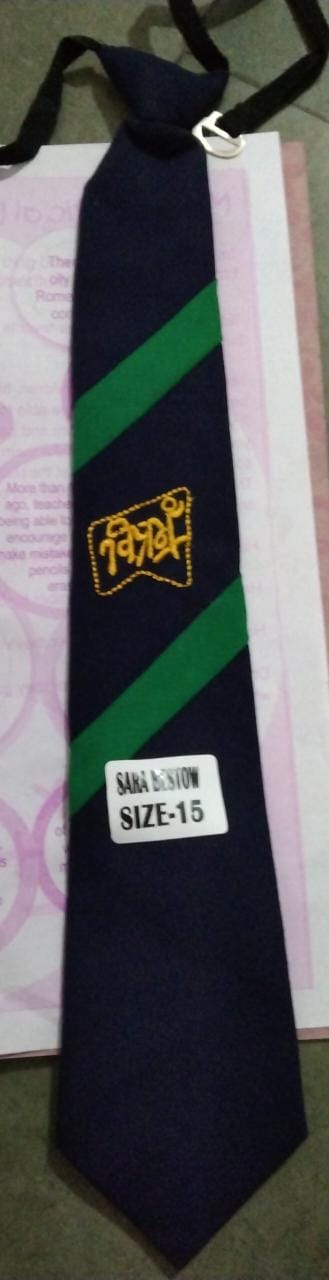 15 DORIWALI NAVY TIE P.GREEN STRIPS (VIPRAMA) 