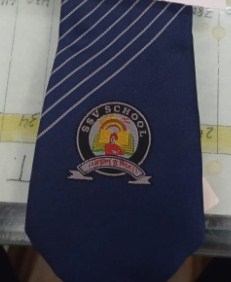 58 LONG TIE BLUE TIE WITH WHITE STRIPS(SSV SCHOOL) 