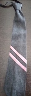 12 CHAINWALI GREY TIE TWO PINK STRIPS(SARVODAY GUJRATI)