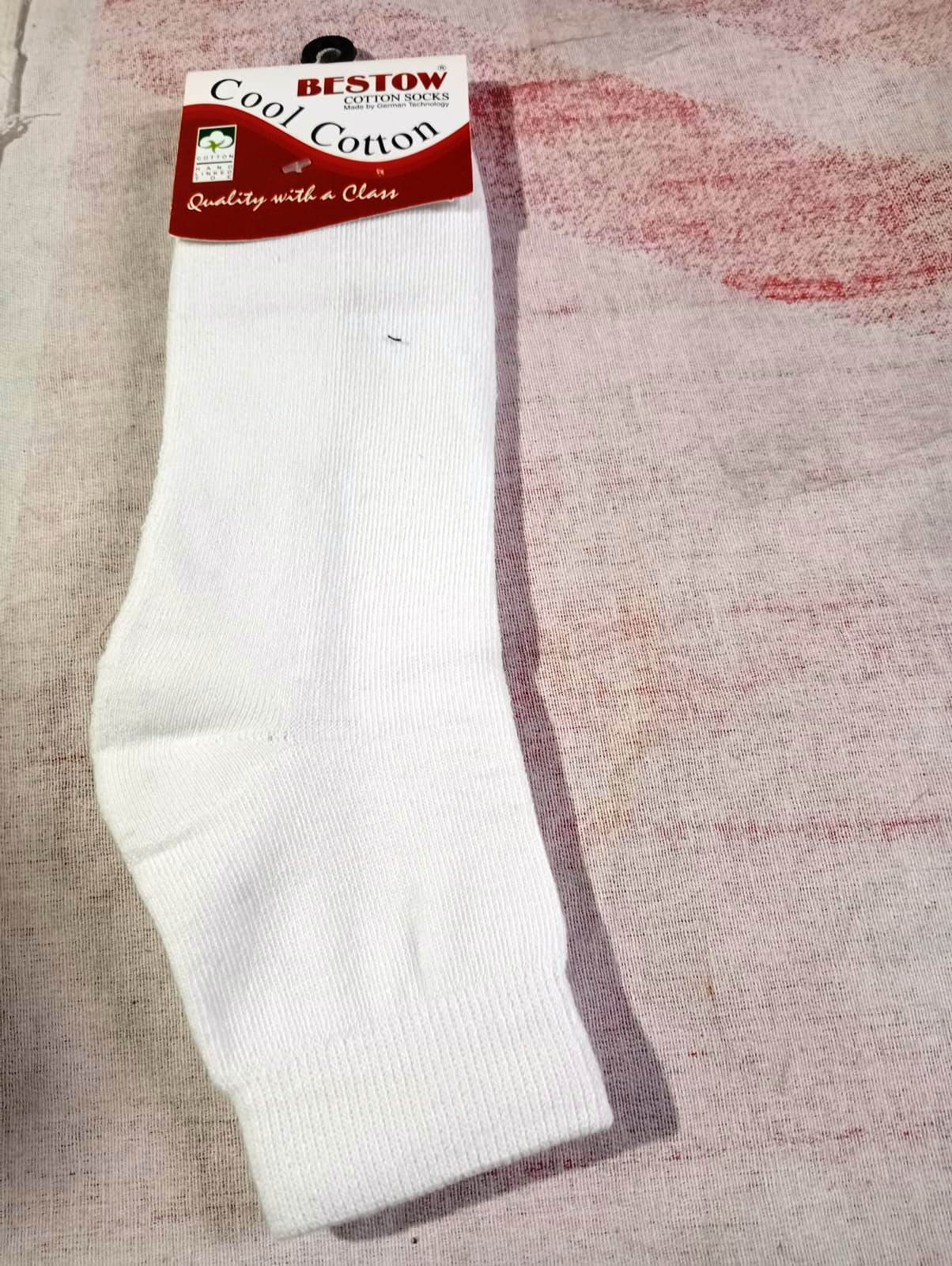 2150 BESTOW WHITE PLAIN ANKLE  HALF TERRY