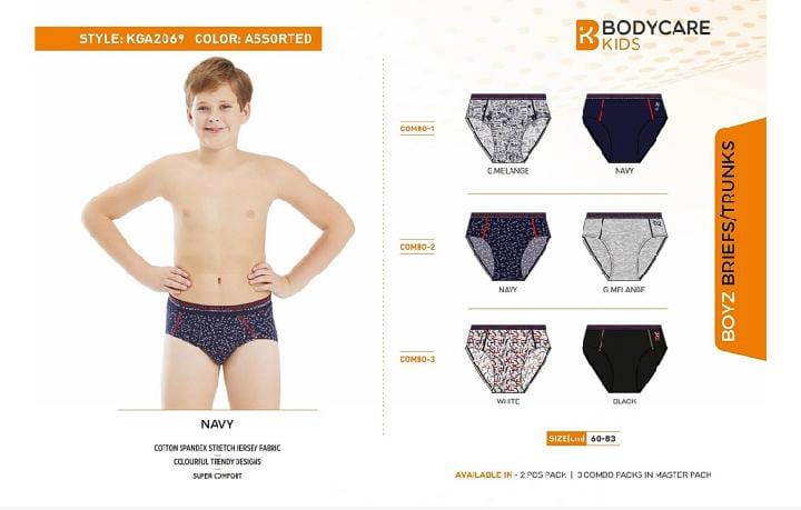 60 BOYS BRIEF 2069 KGA BOYS BRIEF ASSOTED 