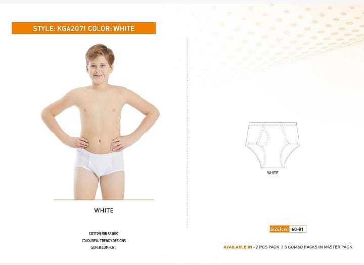 60 BOYS BRIEF 2071 KGA BOYS BRIEF WHITE 