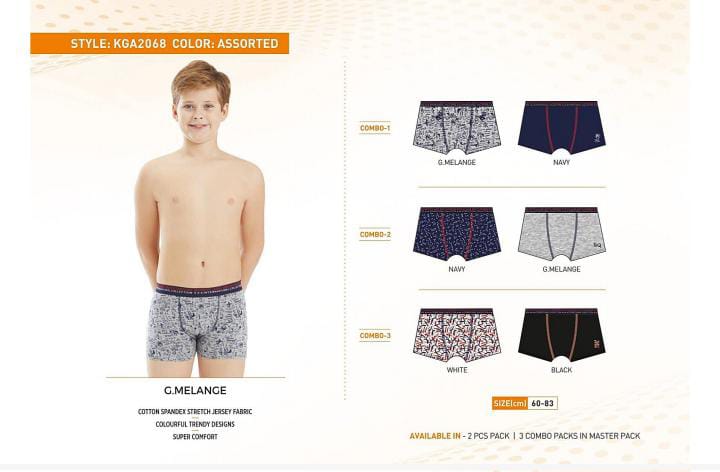 60 BOYS BRIEF 2068 KGA BOYS BRIEF ASSORTED 