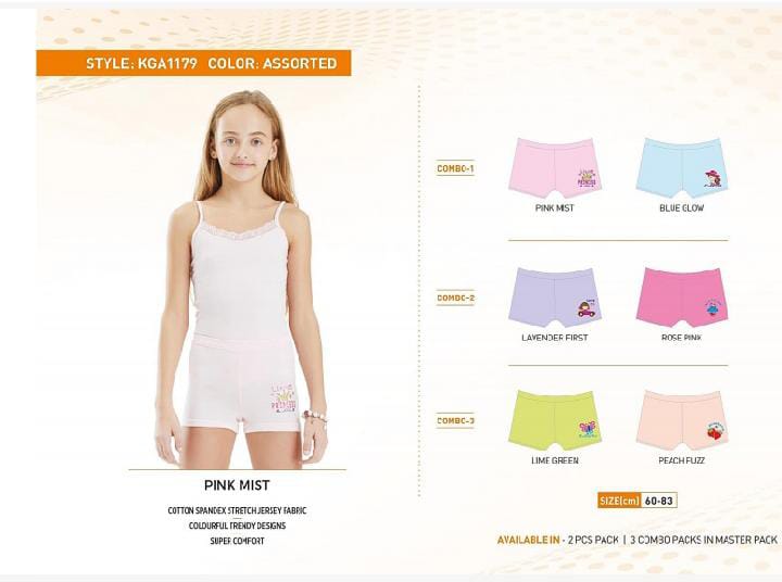 60 GIRLS  SHORTS 1179 KGA GIRLS SHORT ASSORTED 
