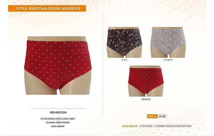 60 GIRLS BRIEFS 1154 (A) KGA GIRLS BRIEFS  ASSORTED 