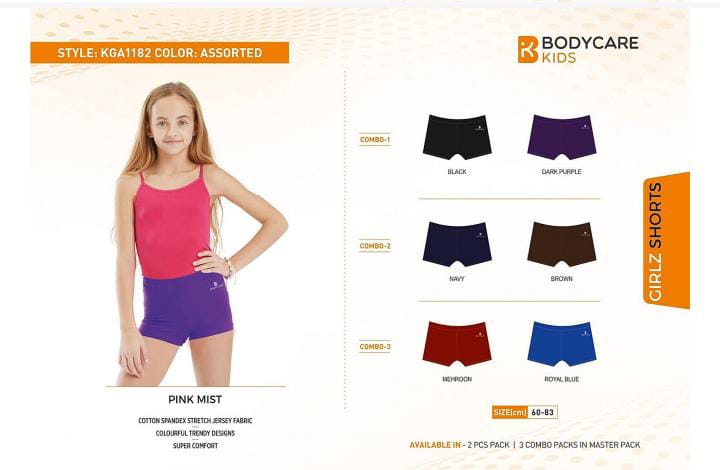 60 GIRLS  SHORTS 1182 KGA GIRLS SHORT ASSORTED 