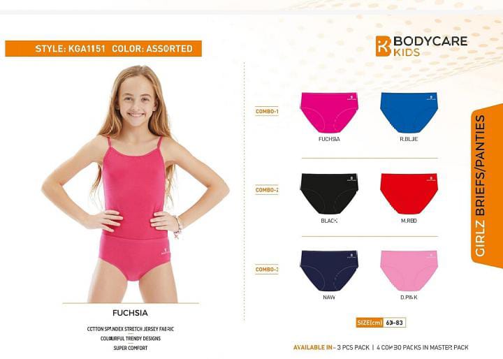 83 GIRLS BRIEFS 1151 KGA GIRLS BRIEFS ASSORTED 