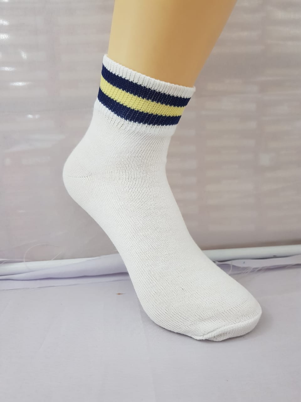 5 601 07 WHITE  SOCKS NAVY PATTI TERRY White