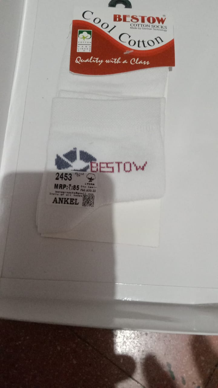  2453 BESTOW WHITE SOCKS ANKLE 