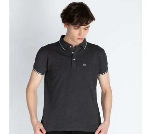 L TMF 1200 COLLAR T-SHIRT ANTHRA