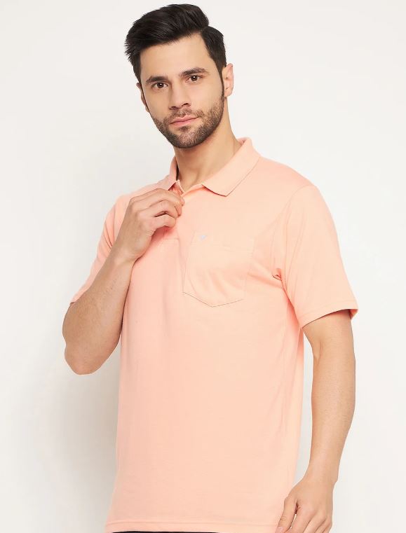 L TMF 1200 COLLAR T-SHIRT PASTEL PEACH