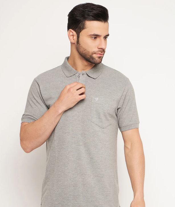 M TMF 2002 COLLAR T-SHIRT MILANCH GREY