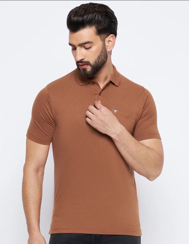 M TMF 2002 COLLAR T-SHIRT CINNAMON