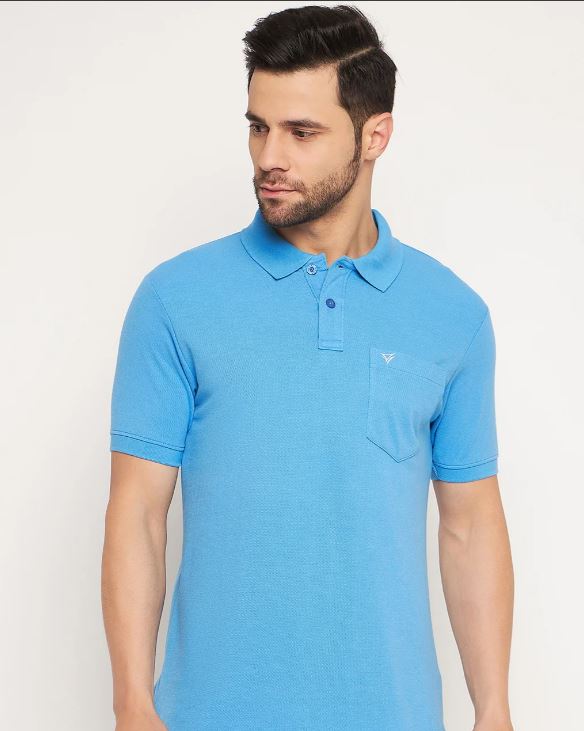 XL TMF 2002 COLLAR T-SHIRT STEEL BLUE