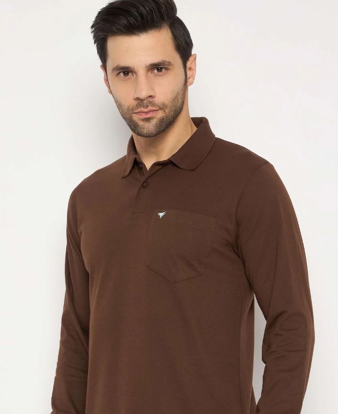 M TMF 2002 COLLAR T-SHIRT COFFEE