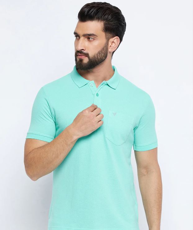 4XL TMF 2007 COLLAR T-SHIRT AQUA MARINE