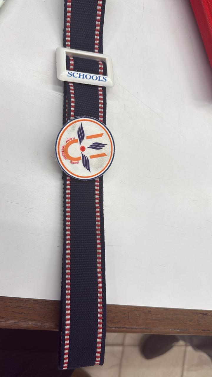 50 5555 22 NAVY BELT  WHITE/RED LINE  COTTAN NIVAR 