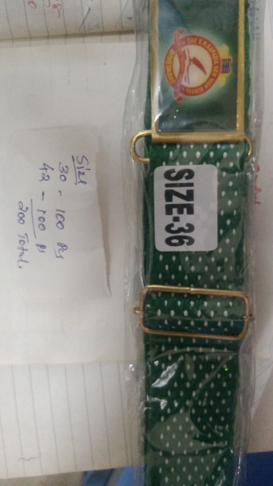 30 3333 22  GREEN WHITE DOT COTTAN NIVAR (R H KAPADIA) 