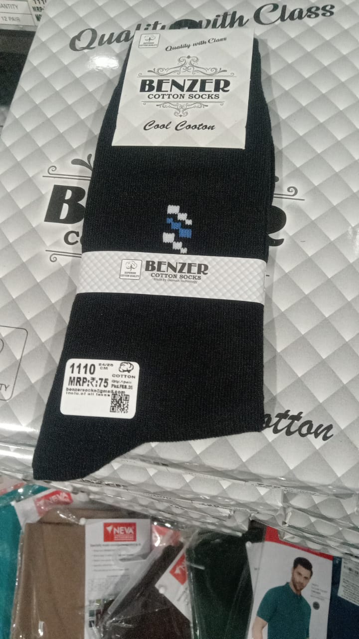1110 1110 BENZER COTTON SOCKS ASSOTED COLOURS