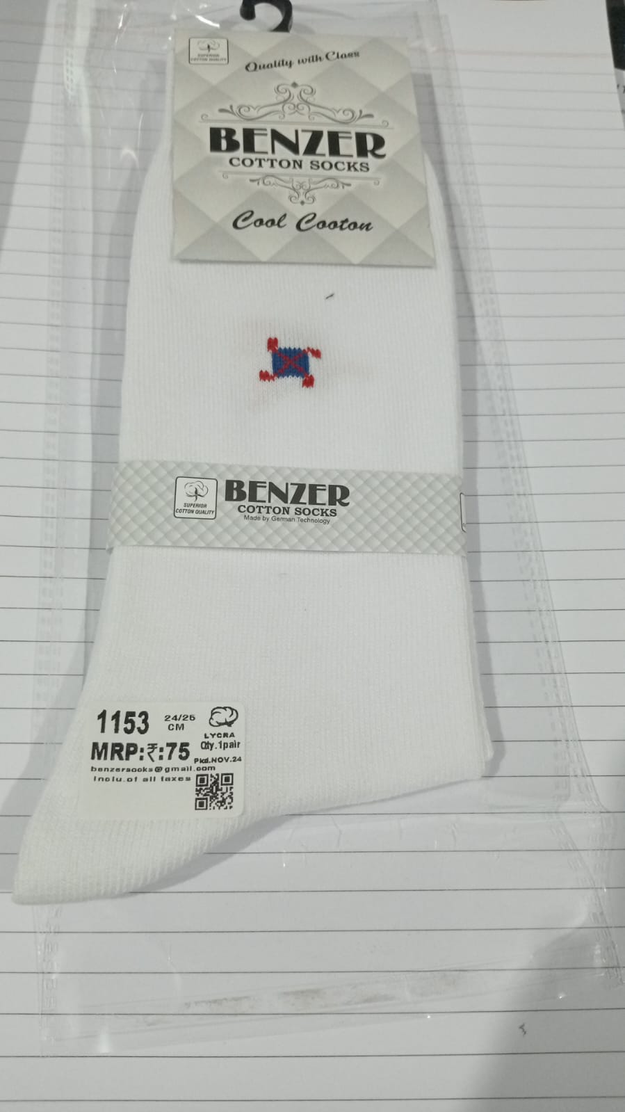  1153 1153 BENZER COTTON SOCKS ASSOTED COLOURS 